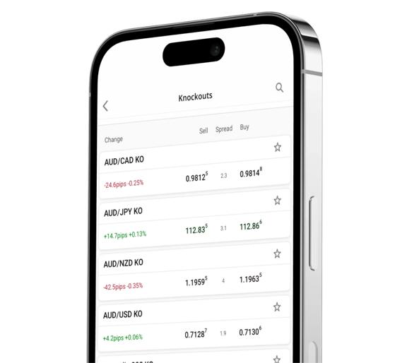 Knockout option on mobile with SG as most popular