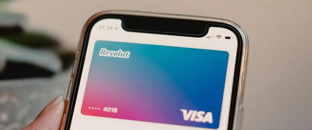 Smartphone screen showing digital Revolut card