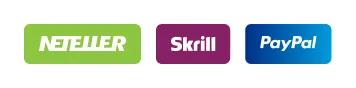 Neteller, Skrill and PayPal logos