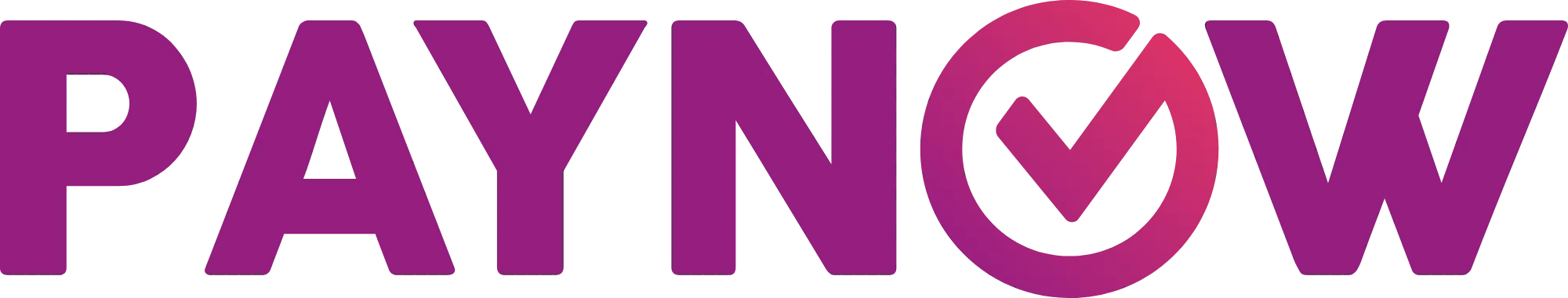 PayNow logo featuring bold purple text with a circular checkmark design.