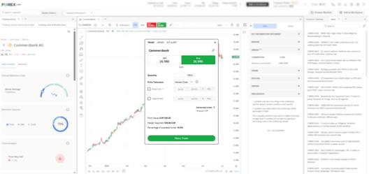  Deal ticket to buy Commerzbank 100 CFDs