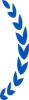 Blue laurel wreath design on a white background, symbolizing victory and achievement.