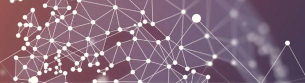Abstract digital network illustration showing interconnected nodes forming a global structure on a gradient background.