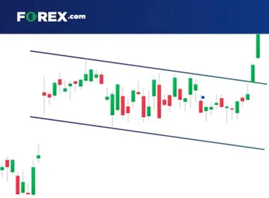FOREX.com logo and bullish flag