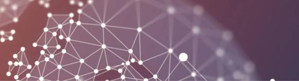 Abstract digital illustration of a global network with interconnected nodes forming a spherical structure on a gradient background.
