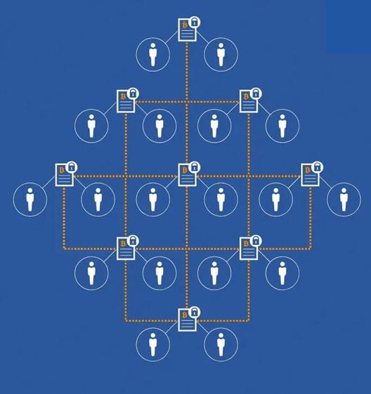 Blockchain decentralised network graphic