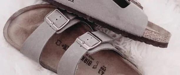  Pair of beige Birkenstock sandals